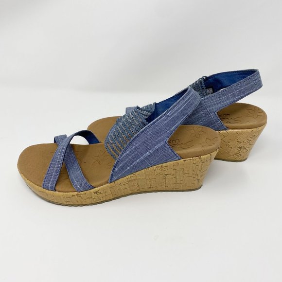 Skechers Luxe Foam Wedge Sandal Size 7 - Picture 6 of 9